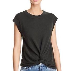 AQUA Cashmere Twist-front Cashmere Sweater